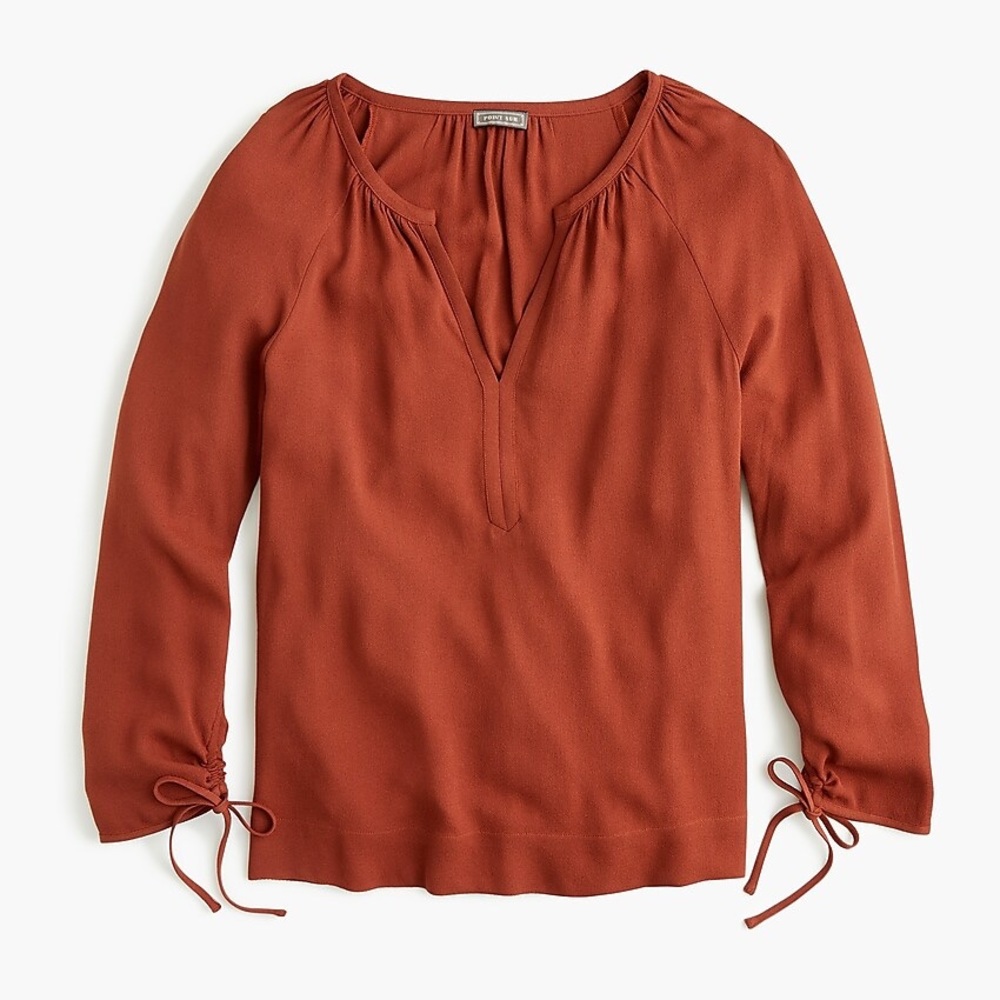 J. Crew Point Sur Drapey V-Neck Blouse